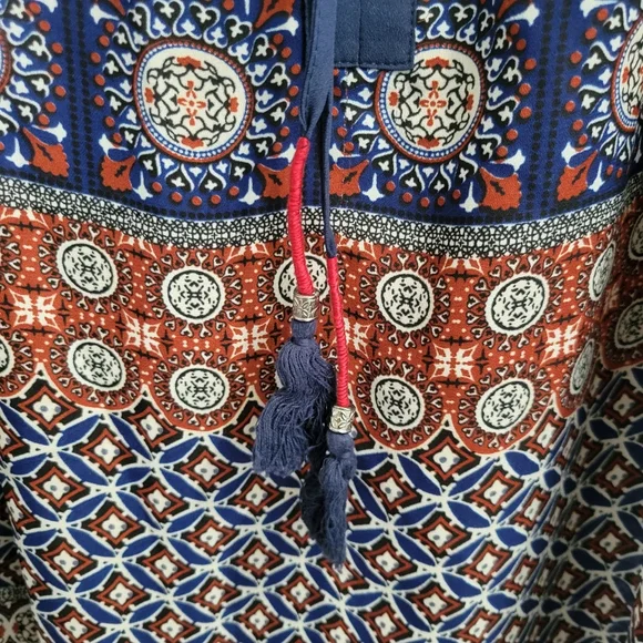 Danielrainn Boho Blouse Medium Size Blue and Orange. - Picture 6 of 6